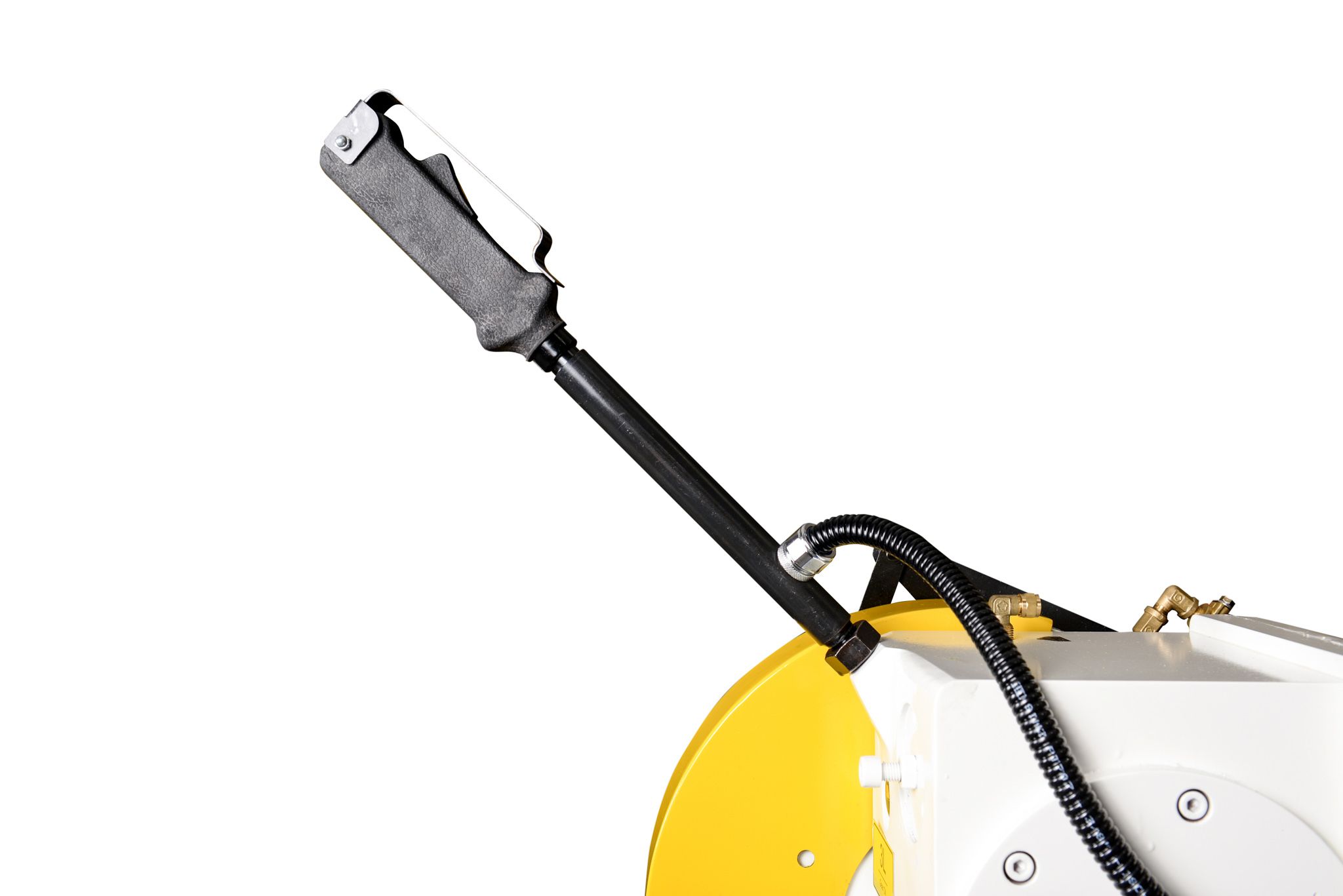 MC-370 operating handle and coolant line