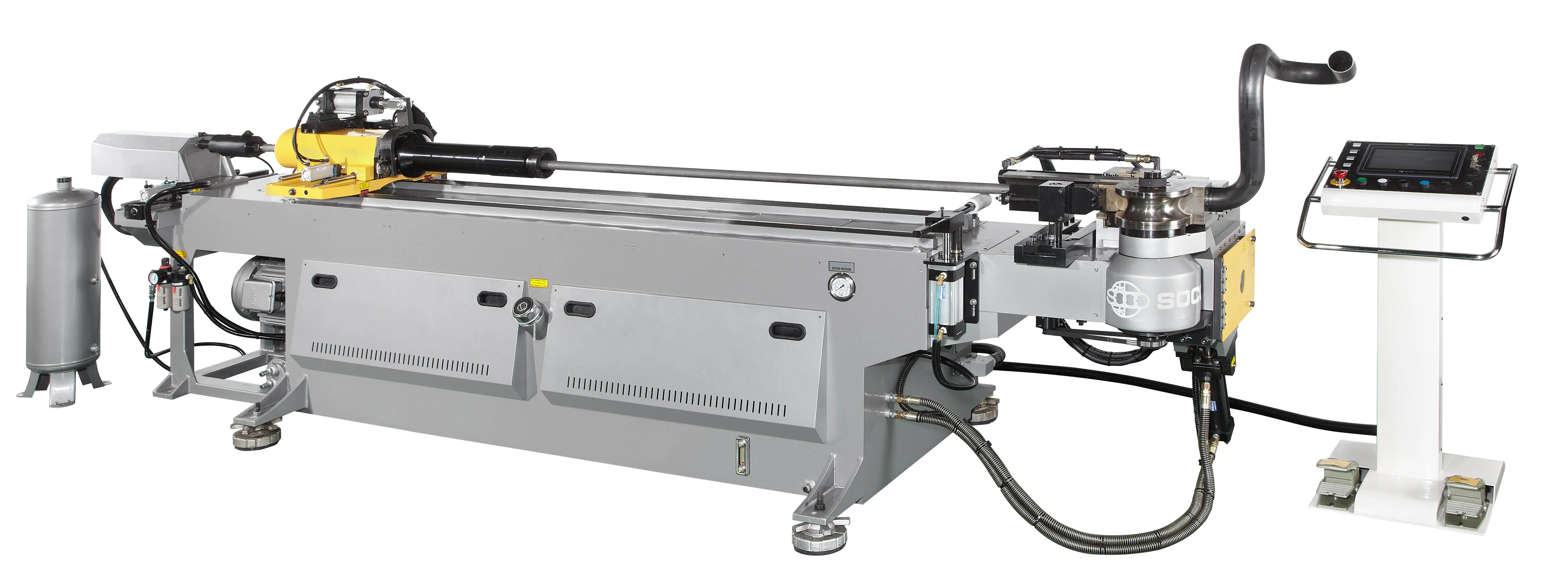 CNC tube bending machine forming precision metal tubing with multi-axis control