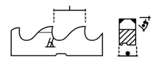Cold saw blade tooth profile showing cutting edge geometry